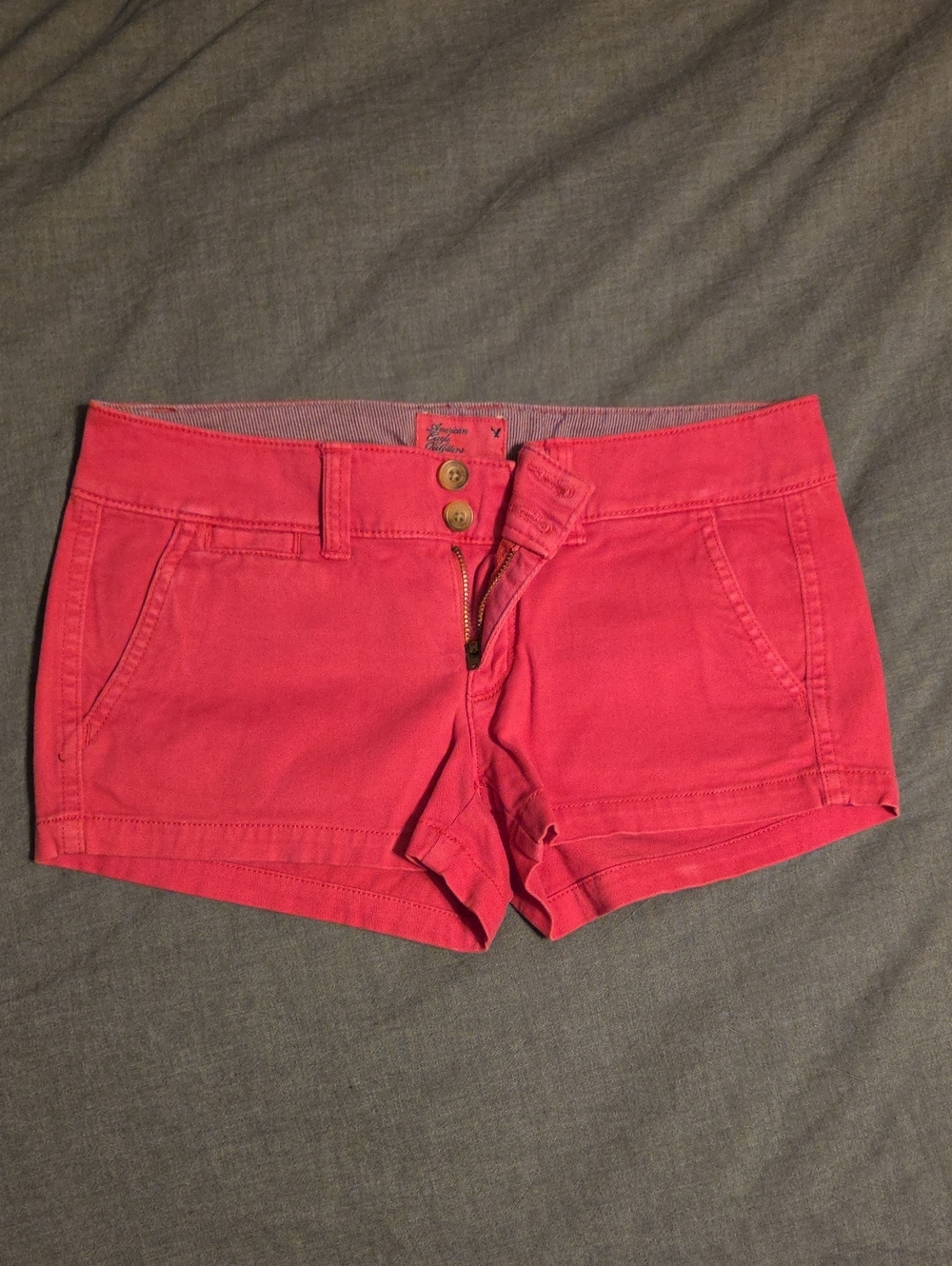 American Eagle Outfitters Coral Pink Denim-Style Jean Shorts